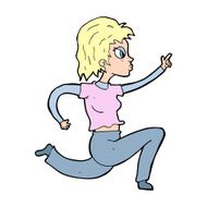 cartoon woman running and pointing N14