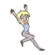 cartoon excited woman N193