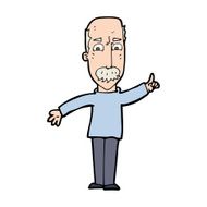 cartoon man issuing stern warning N14