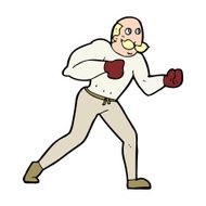 cartoon retro boxer man N14
