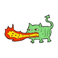 cartoon fire breathing imp N12