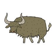 cartoon annoyed hairy cow N5