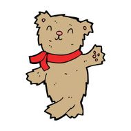 cartoon waving teddy bear N72