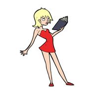 cartoon woman reading book N14