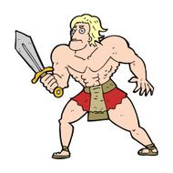 cartoon fantasy hero man N13