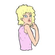 cartoon surprised woman N328