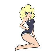 cartoon pin-up woman N15