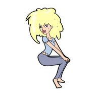 cartoon woman with big hair N15