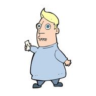 cartoon nervous man with tickets N15