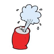 cartoon fizzing soda can N49