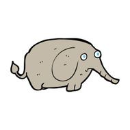 cartoon sad little elephant N13