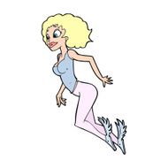 cartoon flying woman N14