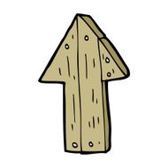 cartoon wooden direction arrow N21