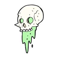 gross halloween skull cartoon N19