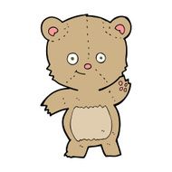 cartoon waving teddy bear N73