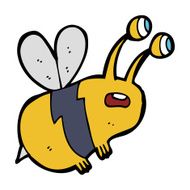 cartoon frightened bee N15
