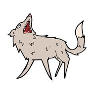 cartoon snapping wolf N10