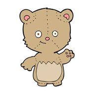 cartoon little teddy bear waving N5
