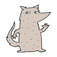 cartoon wolf waving N11