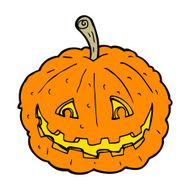 cartoon grinning pumpkin N13