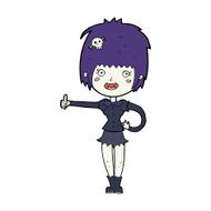 cartoon vampire girl giving thumbs up sign N28