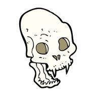 cartoon spooky vampire skull N14