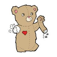 cartoon teddy bear with torn arm N6
