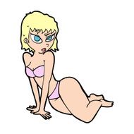 cartoon sexy woman in underwear N25