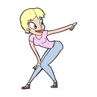 cartoon pretty woman pointing N54