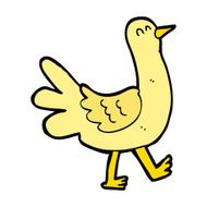 cartoon walking bird N28