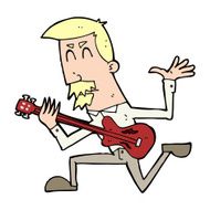 cartoon man playing electric guitar N27