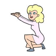 cartoon woman presentation gesture N14