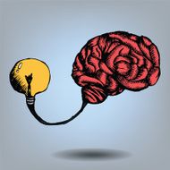 doodle brain and bulb light