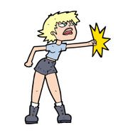 cartoon woman punching N14