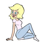 cartoon pretty woman looking happy N14