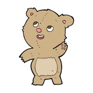 cartoon cute waving teddy bear N6