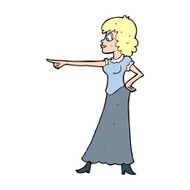 cartoon woman pointing finger N14