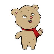 cartoon teddy bear wearing scarf N29