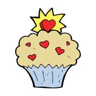 cartoon love heart cupcake N14