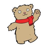 cartoon teddy bear wearing scarf N30