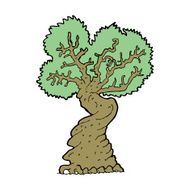 cartoon big old tree N6