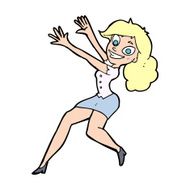 cartoon happy woman jumping N14