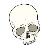 cartoon spooky old skull N10