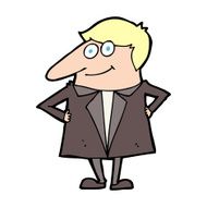cartoon happy man in suit N14
