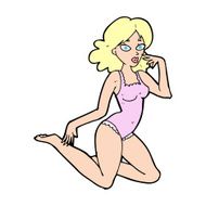 cartoon woman in lingerie N69