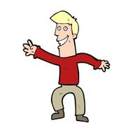 cartoon happy man dancing N50
