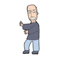 cartoon angry old man N214
