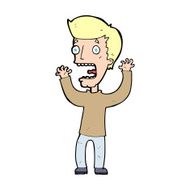 cartoon frightened man N153