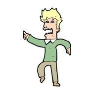 cartoon frightened man pointing N12