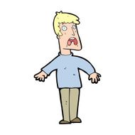 cartoon terrified man N394